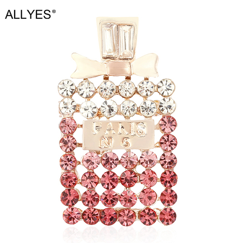 ALLYES Elegant Charm Perfume Bottles Number 5 Brooches for Women Handmade Rhinestone Lapel Pins BlingBling Jewelry ► Photo 1/6