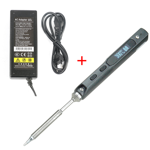 TS100 Portable MINI Programmable Digital LCD Display Electric Soldering Station BC2 Soldering Iron Tip + 12V 5A DC Power Adapter ► Photo 1/6