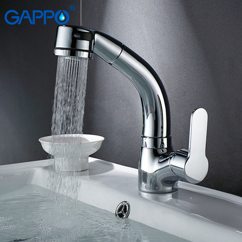 GAPPO Basin Faucet pull out basin mixer tap Deck Mounted sink mixers Faucets bathroom water taps waterfall faucet ► Photo 1/6
