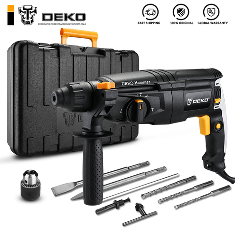 DEKO GJ180/GJ181 220V 26mm 4300/min Impact Rate 4 Functions AC Electric Rotary Hammer Drill with Accessories and BMC Box ► Photo 1/5