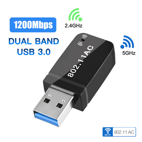 Dual Band 1200Mbps USB Realtek RTL8812BU Wireless AC1200 Wlan USB Wifi Lan Adapter Dongle 802.11ac For Laptop Desktop ► Photo 1/6