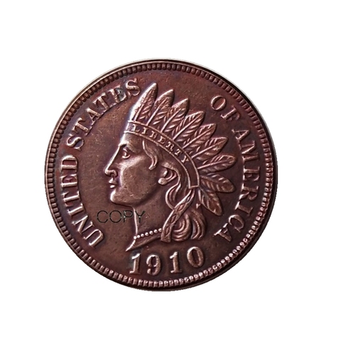 1910 and 1859 Indian head Cent Copper Copy Coins ► Photo 1/4