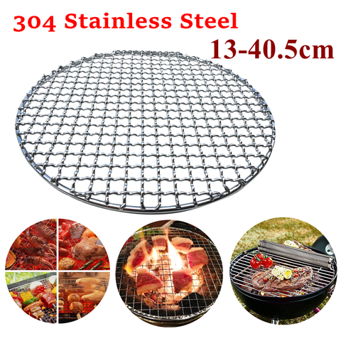 304 Stainless Steel Round BBQ Grill Wire Mesh Home Roast Nets Bacon Grill Tool Iron Net Non-stick Barbecue Accessories Mat Grid ► Photo 1/6