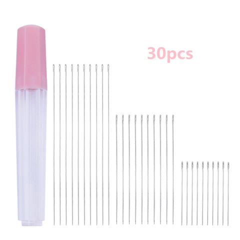 MIUSIE 3 Size 30 Pieces Long Beading Needles with Needle Bottle 0.45 mm Diameter and 32mm 55mm 80 mm/ Long Embroidery Tool ► Photo 1/6