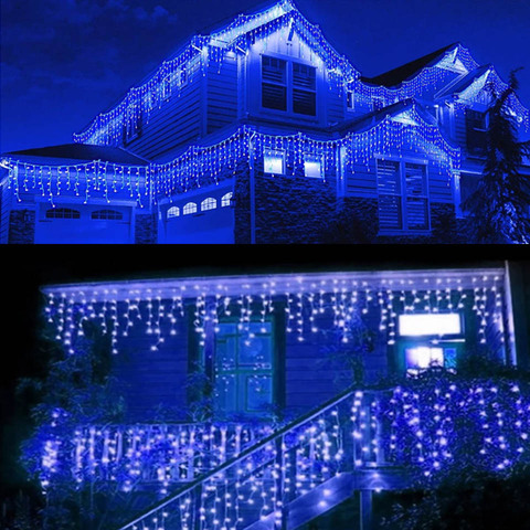Christmas Decorations Outdoor 5M Waterproof Droop 0.4-0.6m Led Curtain Icicle String Lights Garden Mall Eaves Decorative Light ► Photo 1/6