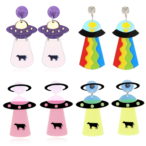 Earrings For Women Earrings Fashion Charm Exaggerated Hip Hop Girls Gift Cute Alien UFO Saucerman Fun Party Eardrop ► Photo 1/6
