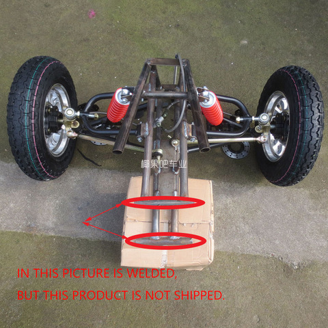 Modified Tricycle Four-Wheel Electric Bike Accessory Front Front of Kart Hanging Steering System 4.00-10 Tire ► Photo 1/6