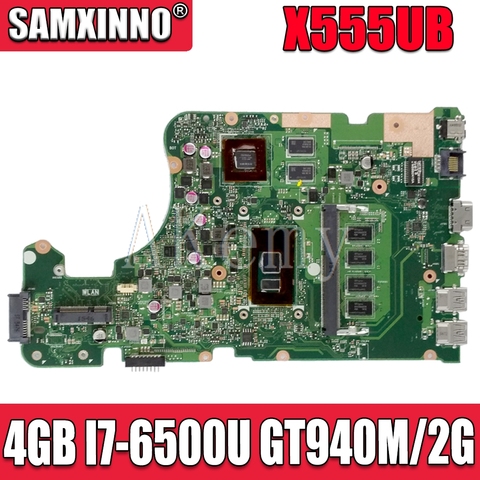 New!! X555UB mianboard For Asus X555UF X555UJ F555U X555UB X555UQ X555U laptop motherboard 4G RAM I7-6500U cpu GT940M/2GB ► Photo 1/4