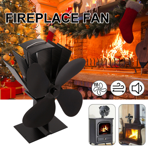 1pc 7 Blade Heat Powered Stove Fan Log Wood Burner Quiet Fan