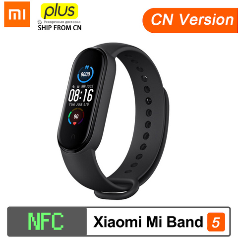 Xiaomi Mi Band 5 NFC Version Smart Bracelet AMOLED Screen Miband 5 Smartband Fitness Traker Bluetooth PPG heart rate Smart Band ► Photo 1/6