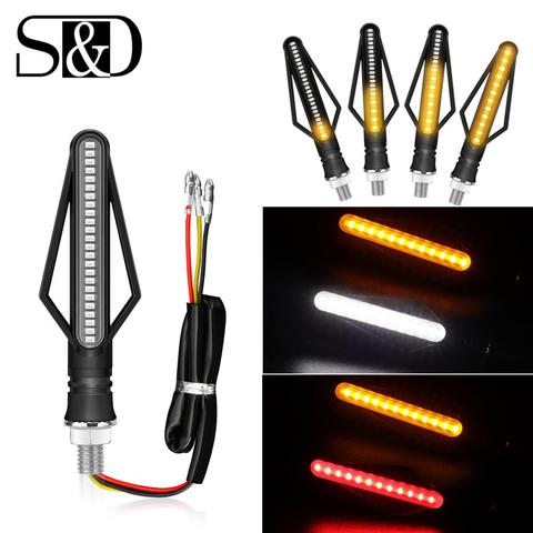 Motorcycle LED Turn Signal Lights Motorbike Indicator Lamps License Plate DRL Moto Flasher Tail Brake Bulbs White Yellow Red ► Photo 1/6