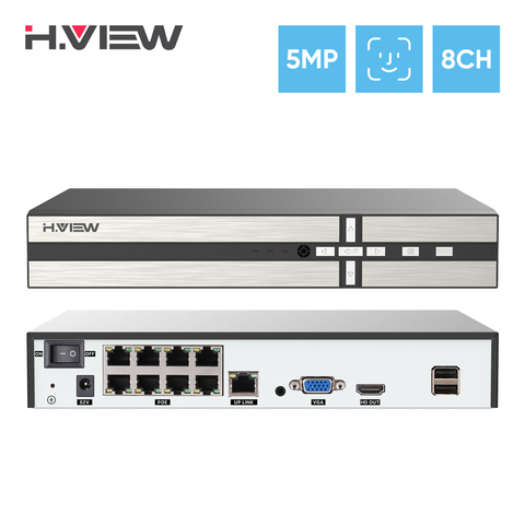 H.View 5Mp 8Ch Poe Nvr Security Cctv System H.265 Network Surveillance Video Recorder  Audio Face Detection For Ip Camera Onvif ► Photo 1/6