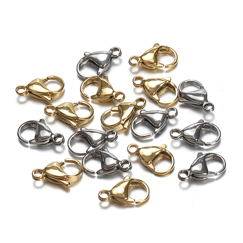 20pcs Stainless Steel Hole 9-15mm Lobster Clasps & Hooks Steel Color Connectors for Jewelry Findings Materials DIY Crafts ► Photo 1/6