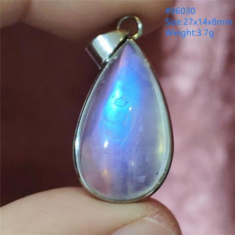 Natural Moonstone Blue LIght Necklace Pendant Oval Shape Stone Women Men Party 925 Silver Crystal Pendant AAAAAA ► Photo 1/6