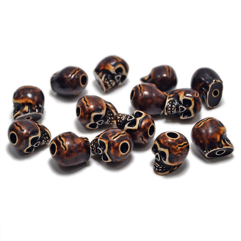 FZ002 Imitation bone beads Antique Skull Beads for Halloween Jewelry Resin skull beads are used in bracelet necklace making ► Photo 1/6