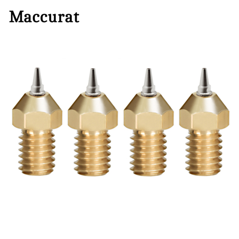 2pcs 3d printer Nozzle E3D V6 V5 Brass Nozzle M6 threaded 0.2 0.3 0.4 0.5mm Removable Stainless Steel Tips for 1.75mm filamne ► Photo 1/6