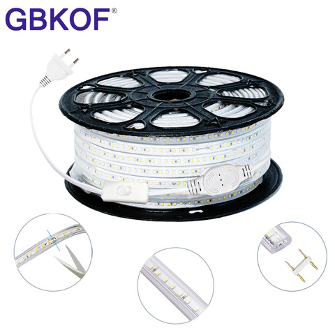 220V Waterproof Led strip light High Safety High Brightness 2835 SMD flexible Rope Light,120 Leds/M home decoration With EU plug ► Photo 1/6