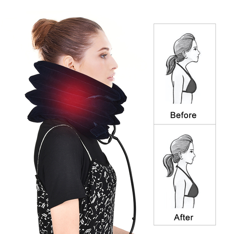 3/4 Layer Inflatable Air Cervical Neck Traction Device Soft Neck Collar Pillow Pain Stress Relief Neck Posture Stretching Brace ► Photo 1/3