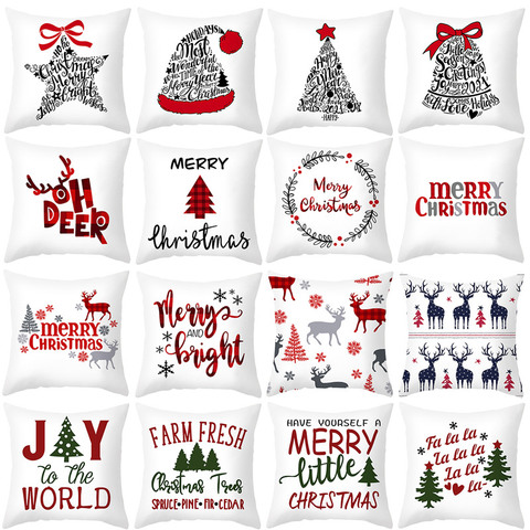 Merry Christmas Cushion Cover Decoration For Home Navidad 2022 Noel Xmas Ornaments Gifts Cristmas Decoration Happy New Year 2022 ► Photo 1/6