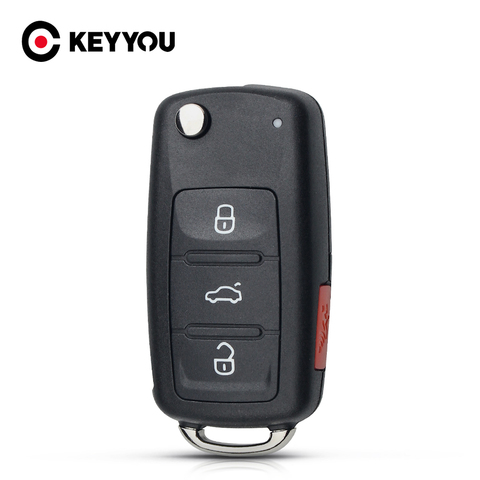 KEYYOU For VW Eos Golf GTI Passat Touareg Jetta Beetle Polo Up Tiguan Touran Touareg 5K0837202AD Remote Key Shell Case 4 Buttons ► Photo 1/6
