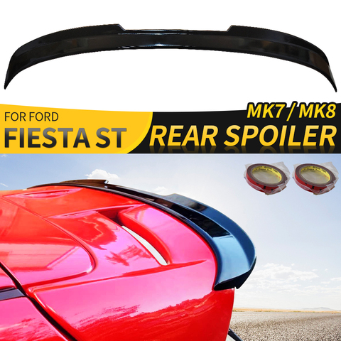 SPOILER For ford fiesta st MK7 MK7.5 REAR WING ABS BALCK CARBON FIBER REAR SMALL EXTENSION CAP Stickers car styling  accessories ► Photo 1/6