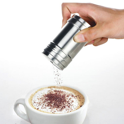 Stainless Chocolate Shaker Cocoa Flour Sugar Powder Coffee Sifter Cappuccino  Coffee Stencils kitchen Accessories Barista Tools