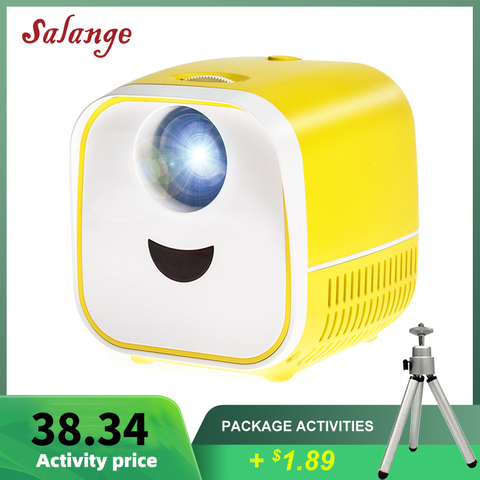 Salange L1 LED Projector Mini Proyector Portable 1000 lumen 3.5mm Audio 320x240 HDMI USB Projetor Home Media Player for Children ► Photo 1/6