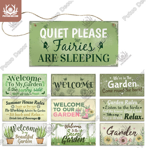 Putuo Decor Garden Wooden Signs Decorative Plaques Friendship Wooden Pendant for Garden Summer House Decoration Gift for Mom ► Photo 1/6