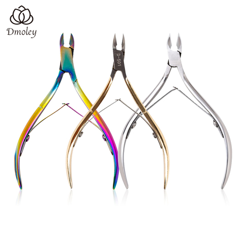 Dmoley Nail Cuticle Scissors Stainless Steel Manicure Pedicure Tools Golden/Silver/Rainbow Dead Skin Scissor Nipper Clipper Tool ► Photo 1/6