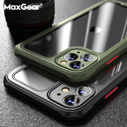 Armor Bumper Shock-proof  Silicone Case For iPhone 11 12 Mini Pro XR XS Max X 8 7 Plus SE 2 Transparent Shockproof Airbag cover ► Photo 1/6