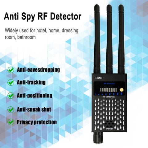 Three Antennas professional radio frequency detection device gsm GPS RF signal detector Anti Wiretapping wireless camera Detects ► Photo 1/6