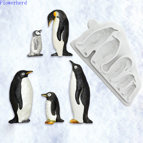 Baking Tools Cute Antarctic Penguin Shape Chocolate Mold Fondant Cake Silicone Mold Silicone Bakeware Silicon Moulds Cake Decors ► Photo 1/5