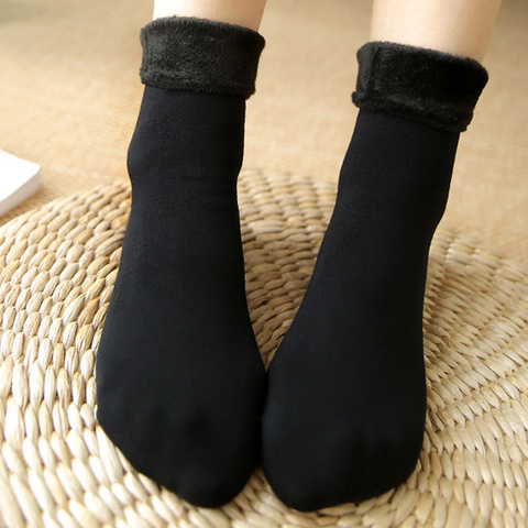 Thermal Fleece Socks Winter Fleece Lined Warm Socks Fuzzy Soft Women Thick Sock H9 ► Photo 1/6