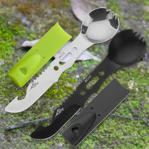 Multifunctional Camping Cookware Spoon Fork Bottle Opener Portable Tool Safety & Survival Durable Stainless Steel Survival Kit ► Photo 1/6