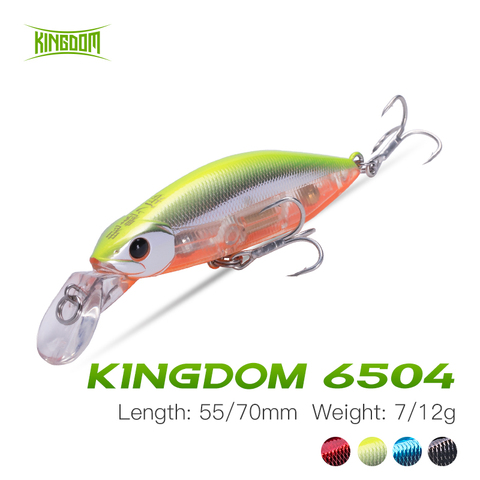 Kingdom Minnow Fishing Lure 55mm 7g/70mm 12g Vibrate Sinking Hard Jerkbait Fishing Wobblers For Seabass Perch Carp Pike Trout ► Photo 1/6