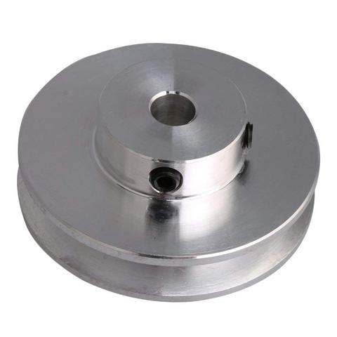 Silver Aluminum Alloy 41x16MM Single Groove 6-12MM Fixed Bore Pulley for Motor Shaft 3-5MM PU Round Belt ► Photo 1/3