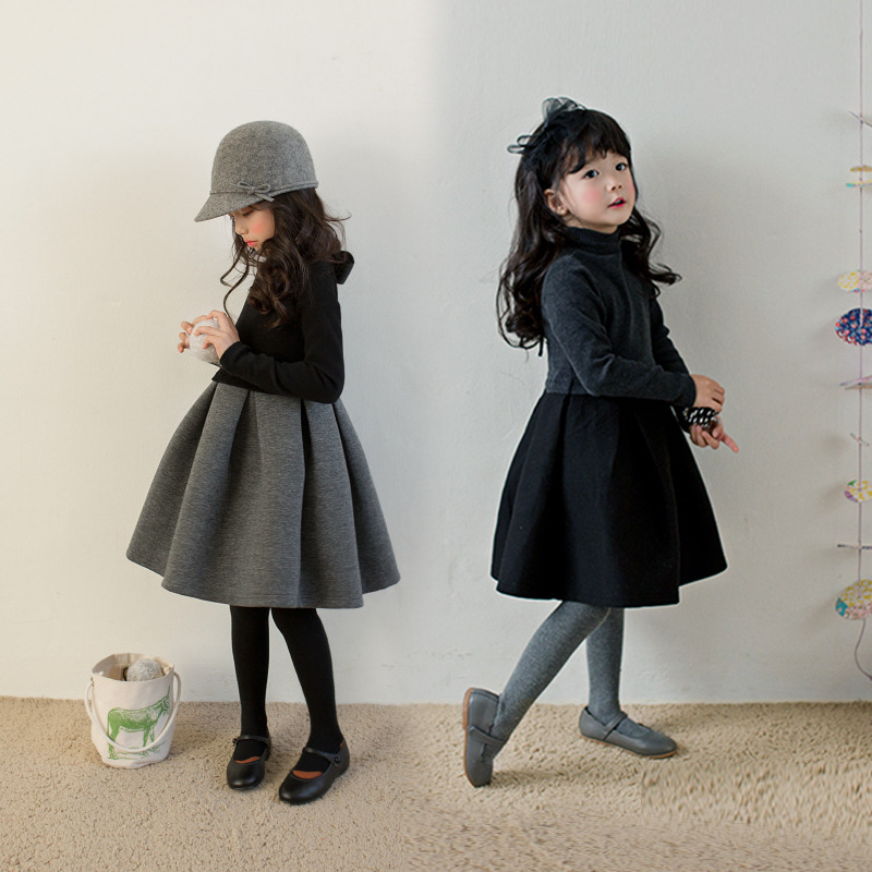 navy blue dress for baby girl girls knitted dress british style autumn