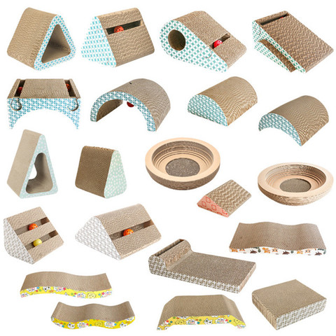 Pet Cat Scratching Corrugated Board Grinding Claw Plate+Catnip Paper Pad Climbing Frame Scraper Mat Cat Scratcher Toy Cardboard ► Photo 1/6