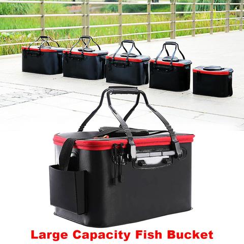 EVA Fishing Bags Portable Multifunction Foldable Fishing Bucket Live Fish Box Camping Water Container Fishing Tackle Storage Box ► Photo 1/6