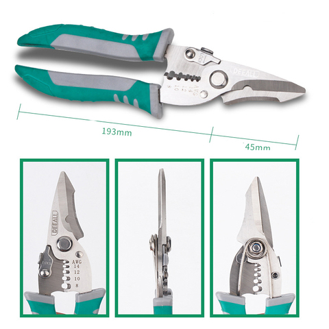 AWG 8.0-14 Abisolieren Wire stripper Electrician cable Electrician scissors Pulling pliers Zangen werkzeuge schneiden ► Photo 1/6