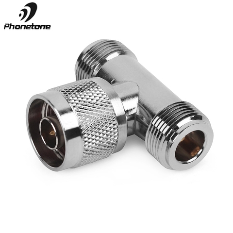 3 Way Connector N Male Jack to 2 N Female Triple T in RF Adapter for Outdoor / Indoor Antenna / Signal Repeater N Male Connector ► Photo 1/6