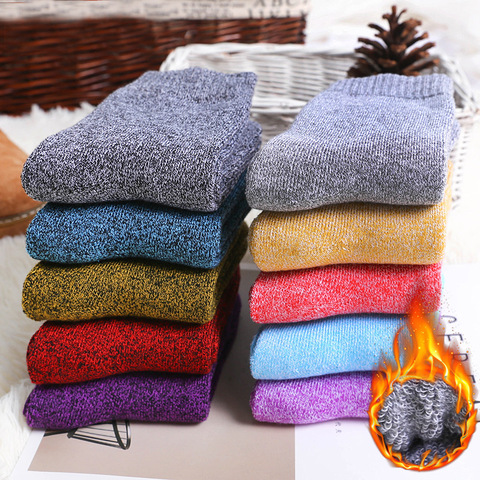 5Pairs New Winter Wamer Women Thicken Thermal Wool Cashmere Snow Socks Seamless Terry Boots Floor Sleeping Socks for Mens ► Photo 1/6