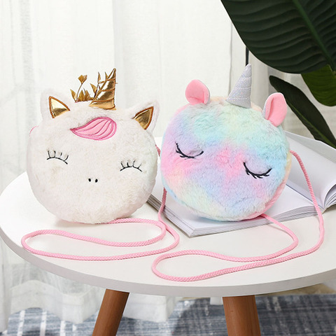 New Fashion Children Girls Shoulder Bag Cute Unicorn Animals Messenger Bag Kids Keys Coin Purse Cute Princess Mini Handbag ► Photo 1/6