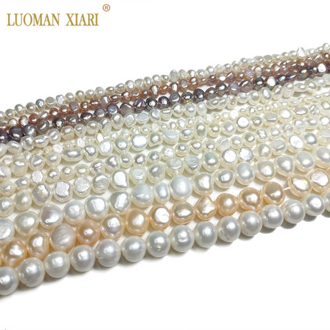 Natural Freshwater Pearl Beads Through hole Round Punch Beads for DIY  Making Bracelet Necklace Earrings Jewelry Accessories