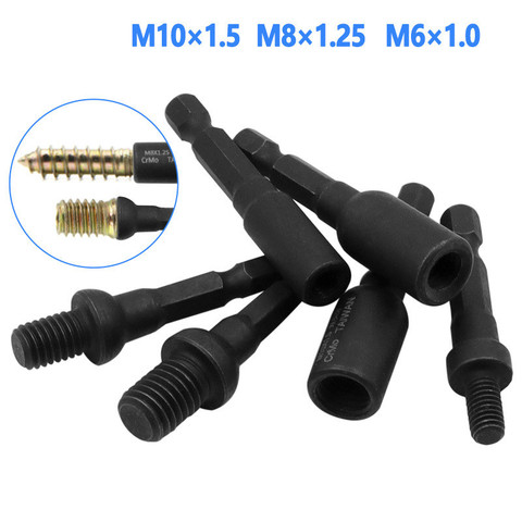 1Pcs M6 M8 M10 1/4 Hex Shank Square Driver Tap Die Socket Adapter Thread Screw Internal and External Screw Self attack sleeve ► Photo 1/5