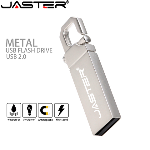 Metal key chain USB flash drive memory stick Custom logo pen drive 8GB 16GB 32GB 64GB 128GB USB 2.0 climbing button carabiner ► Photo 1/6