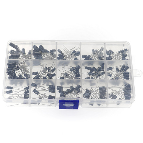 200pcs 0.1-220uF 15 Value Electrolytic Capacitor Assortment Box Kit ► Photo 1/6