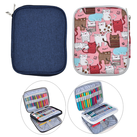 Crochet Hook Case Storage Zipper Bag for Various Crochet Hooks Colorful Cat ► Photo 1/6