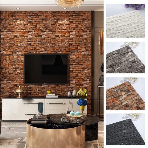 Self-Adhesive 3D Wall Sticker Stone Foam Panel Home Living Room Decor TV Kitchen House Bathroom Decoration Waterproof Wallpaper ► Photo 1/6