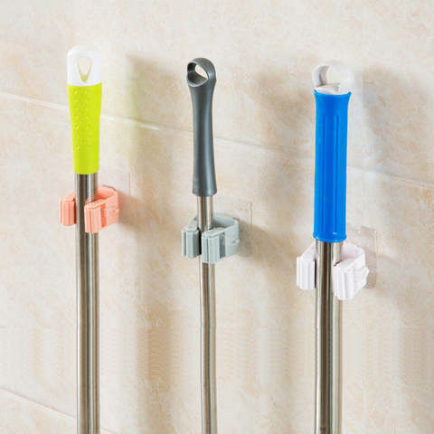1Pc Wall Mounted Mop Strong Kitchen Hooks Broom Hanger Storage Rack Bathroom Holder Shower Hooks ► Photo 1/6